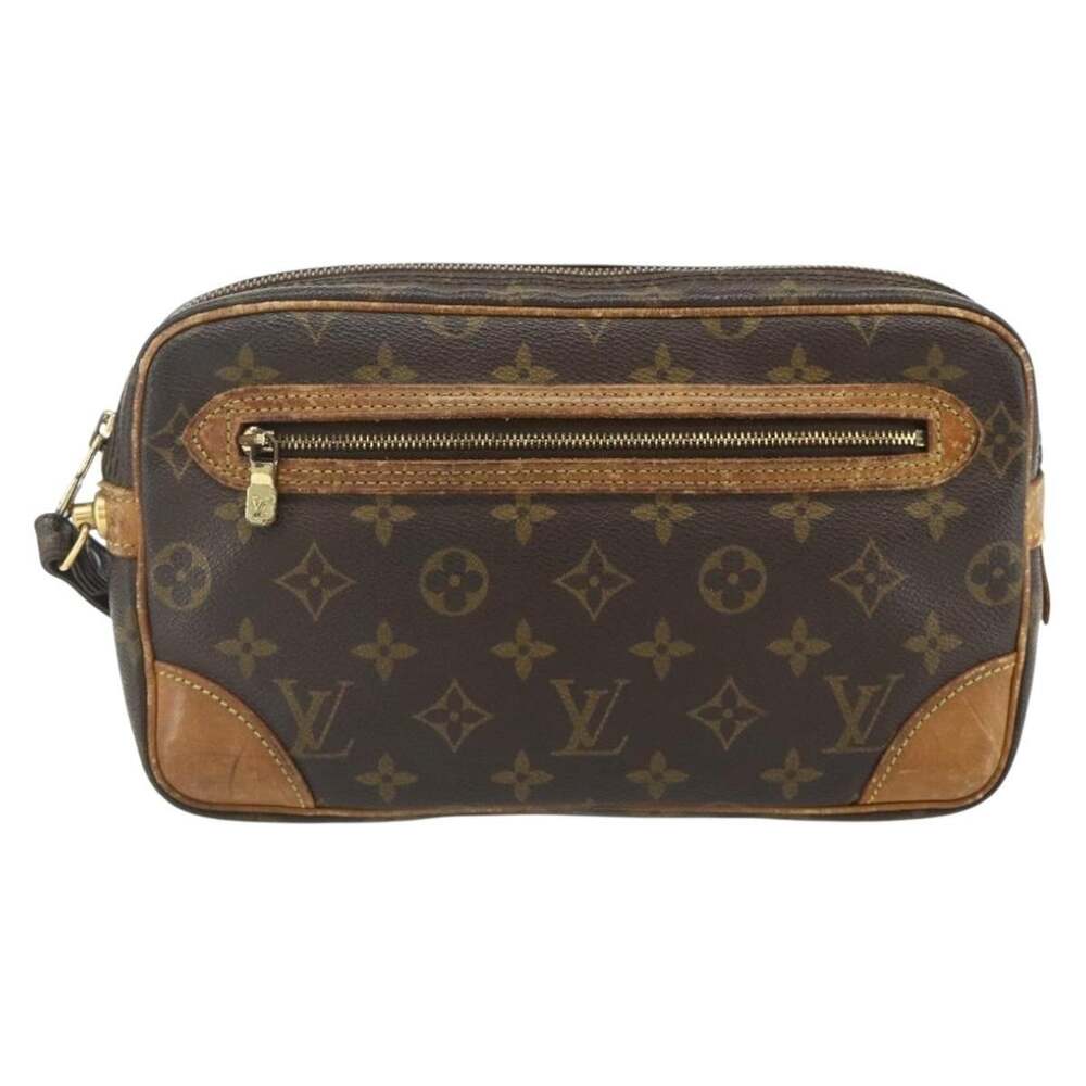 Louis Vuitton Monogram Marly Dragonne GM Clutch Bag Brown